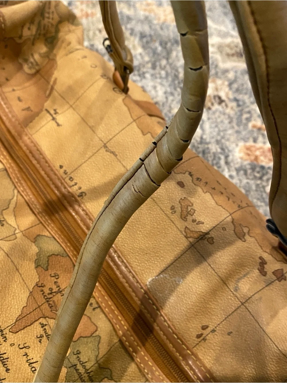Bag, Vintage Map-Print Travel Duffle